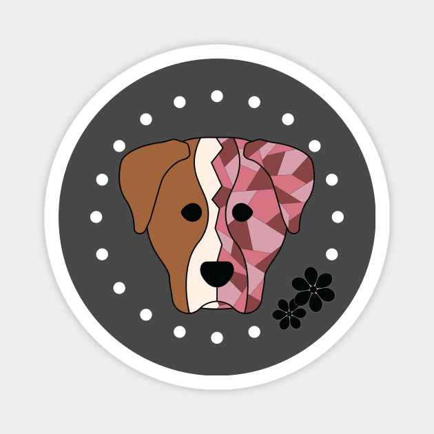 Geometric Boxer Magnet by Kali Farnsworth